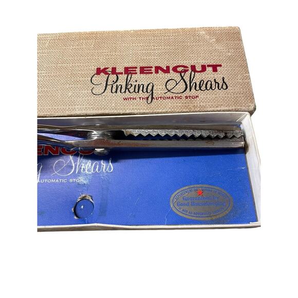 Vintage Kleencut Scissors Pinking Shears 7.5 Fabric Cutting‎ Sewing with Box - Picture 2 of 7